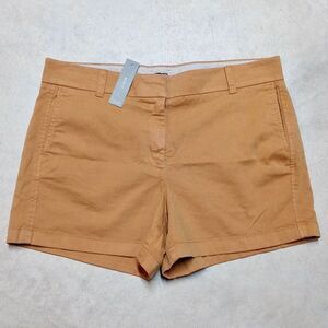 NWT J.Crew Women's 4" Inseam Stretch Chino Shorts Size 12 Burnt Caramel (H5806)